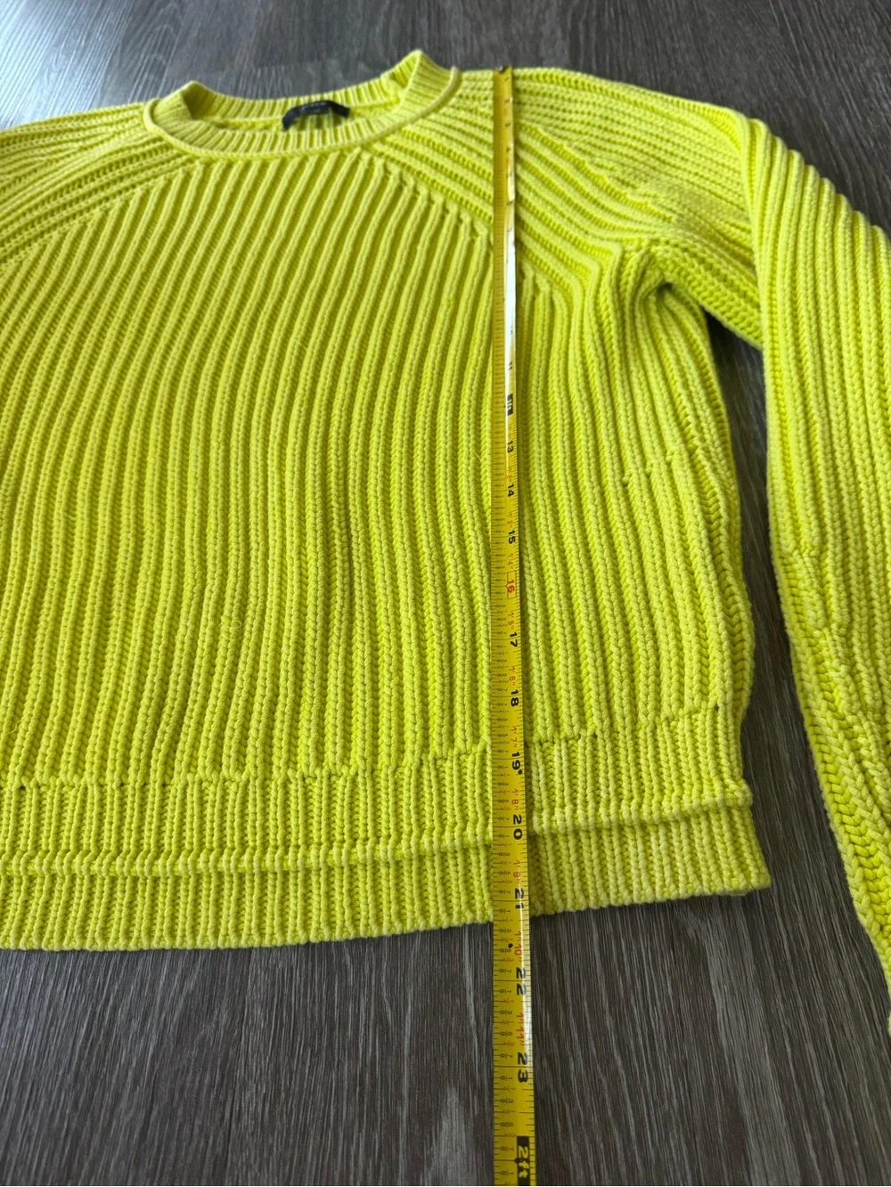 J.Crew Bright Green Ribbed Cotton Crewneck Sweater M Chunky Knit Preppy
